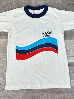 Vintage 1980s Pepsi Ringer T-Shirt Boys Med Stedman Taste Born In the Carolinas